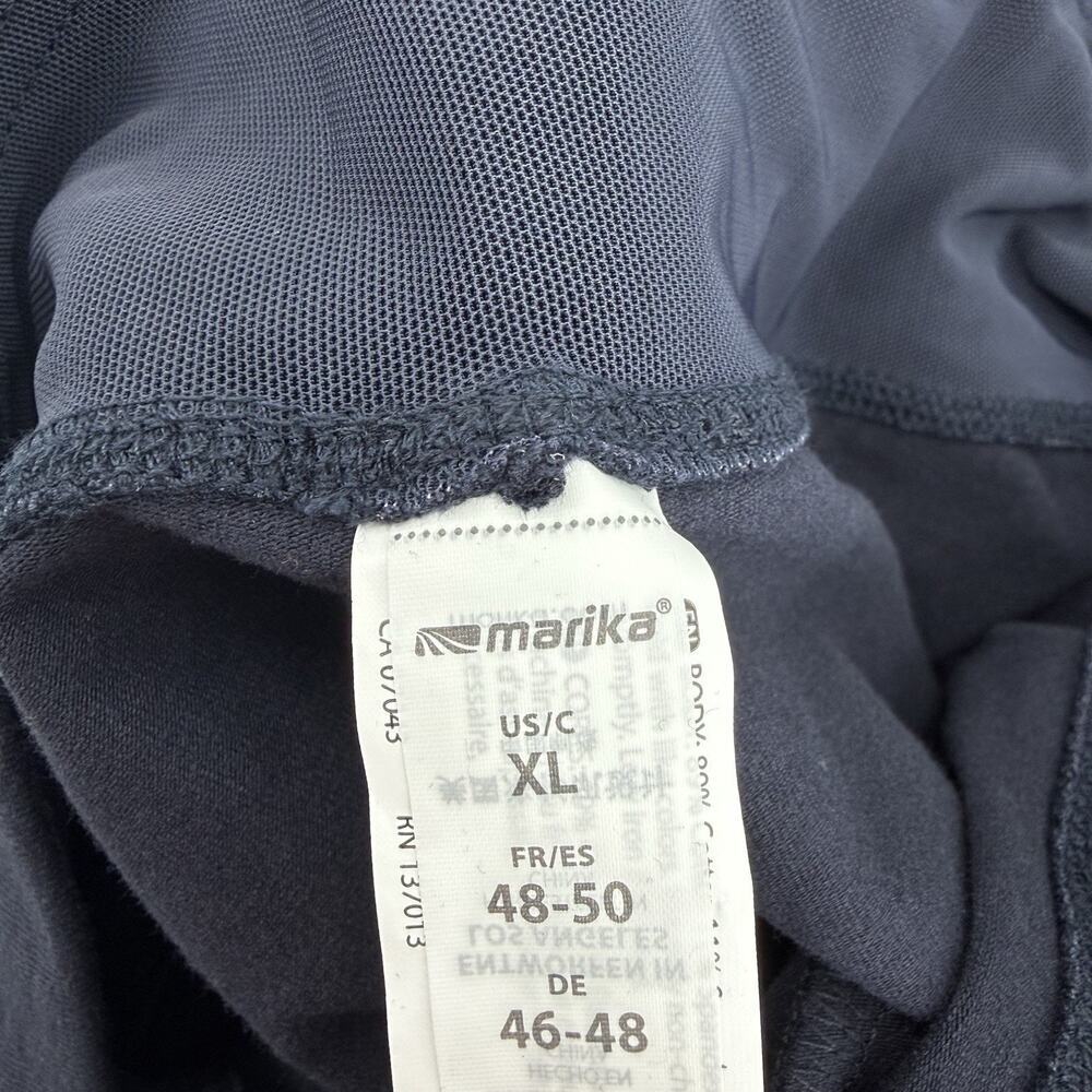 2 Marika Brooke High Rise Tummy Control Mid Calf Capri Size XL Blue & Black New! - Picture 13 of 14